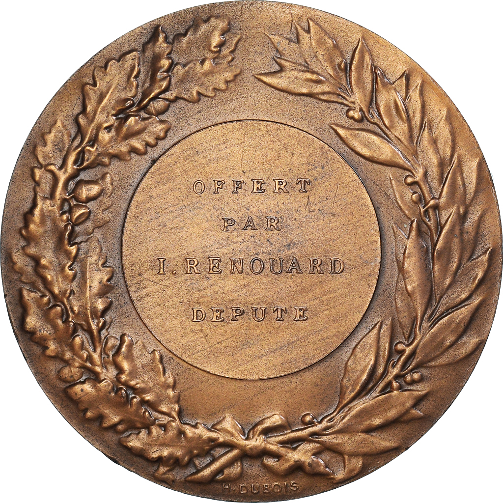 France, Medal, Taureau, Offert par I.Renouard, Député, Agriculture, Coeffin
