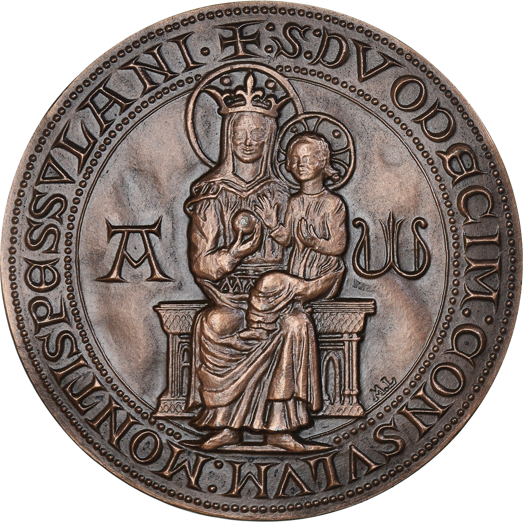 France, Medal, Ville de Montpellier, Geography, 1976, , Bronze