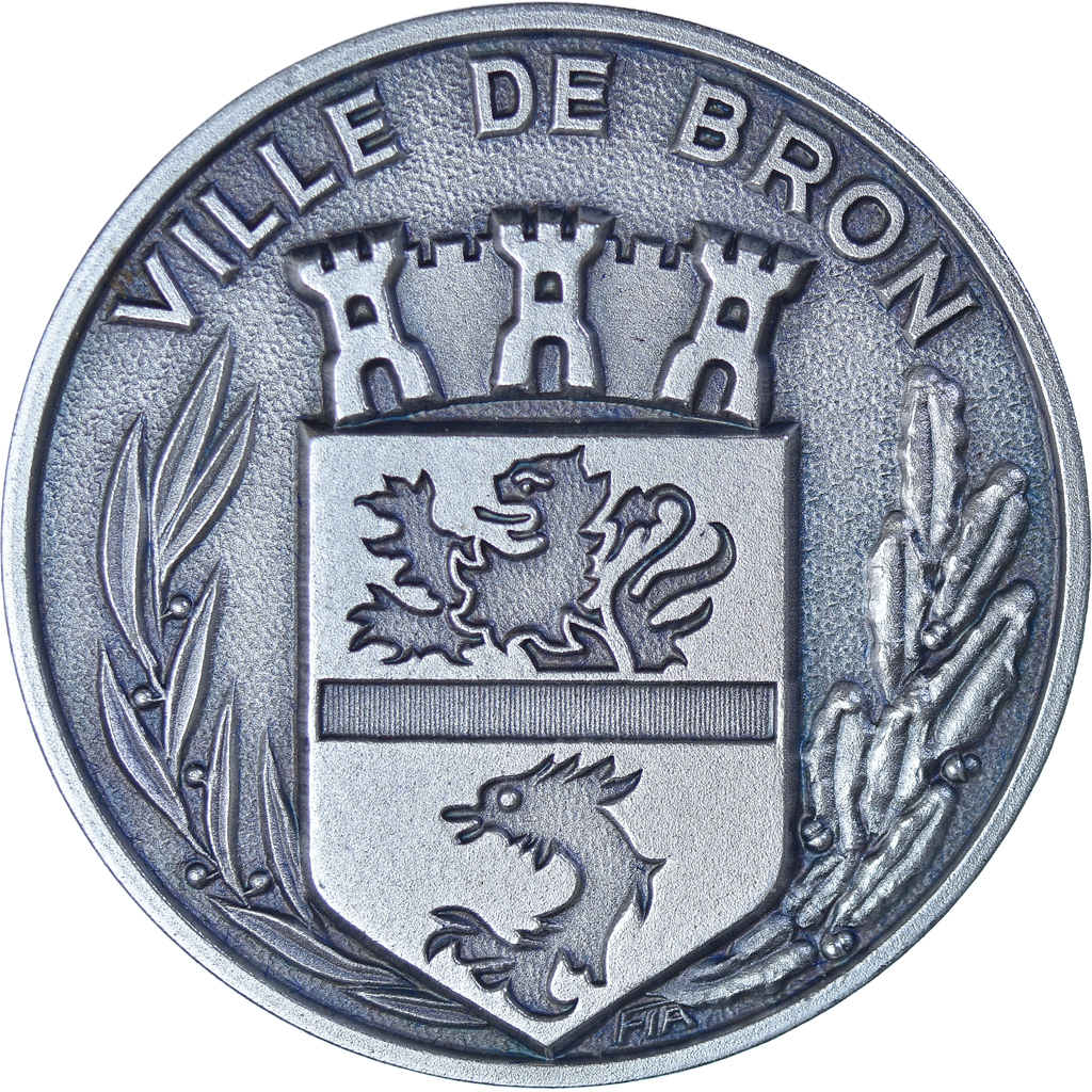 France, Medal, Ville de Bron, FIA, , Silvered bronze