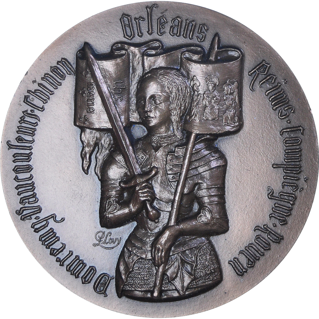 France, Medal, Jeanne d'Arc, Héroïne de France, Domrémy, History, 1977, Lovy
