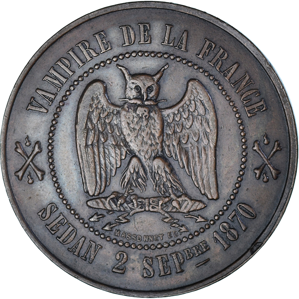 Coin, France, Napoléon III, 10 Centimes, 1871, Paris, Satirique, 