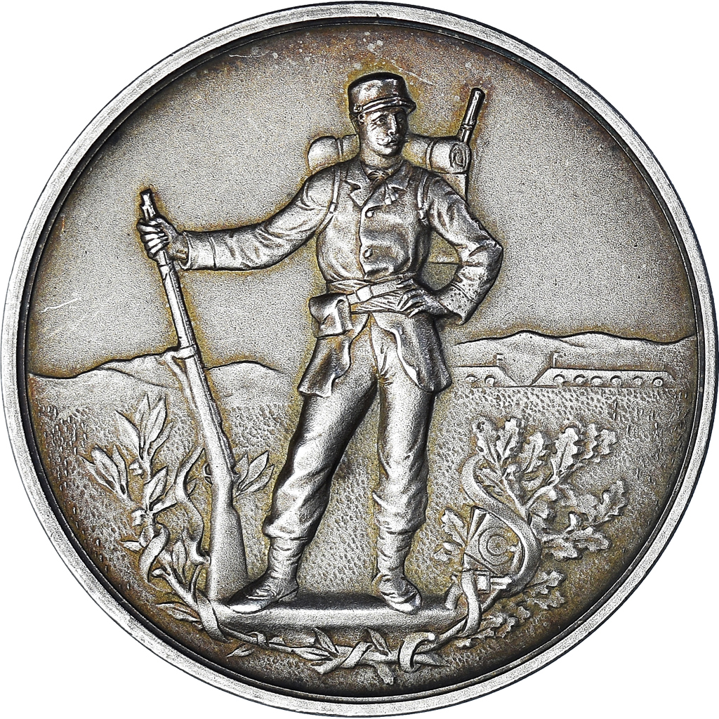 France, Medal, Fantassin, Tir Militaire, WAR, , Silvered bronze