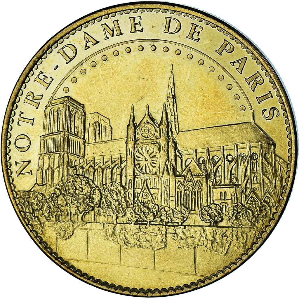France, Token, Touristic token, Paris - Notre-Dame - Vue de côté n°1 - Benoit