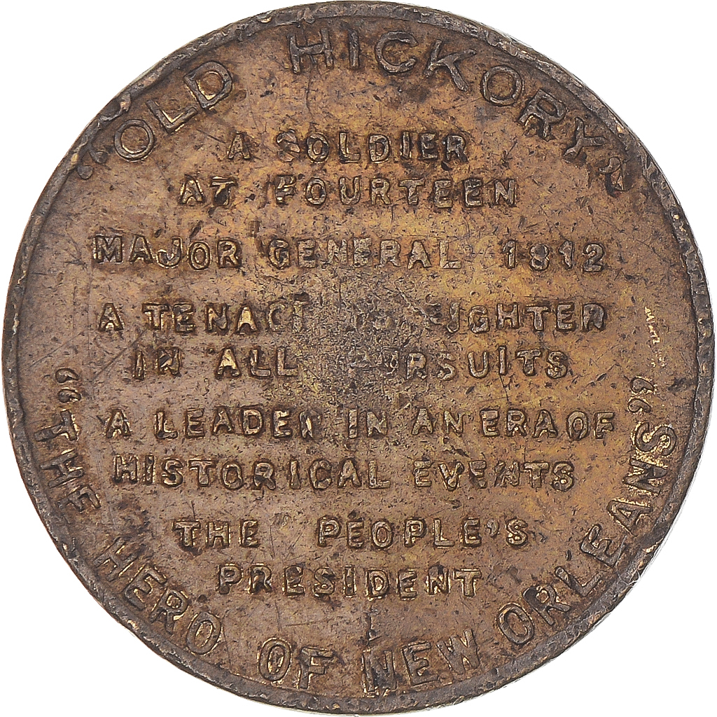 États-Unis, Jeton, Andrew Jackson - 7th President, Politics, 1837, TB, Laiton
