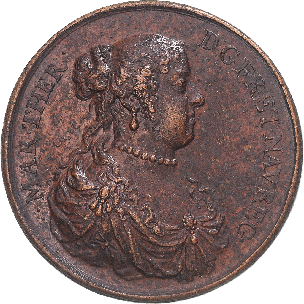 France, Medal, Marie-Thérèse, Venue pour la Paix, History, 1662, Warin