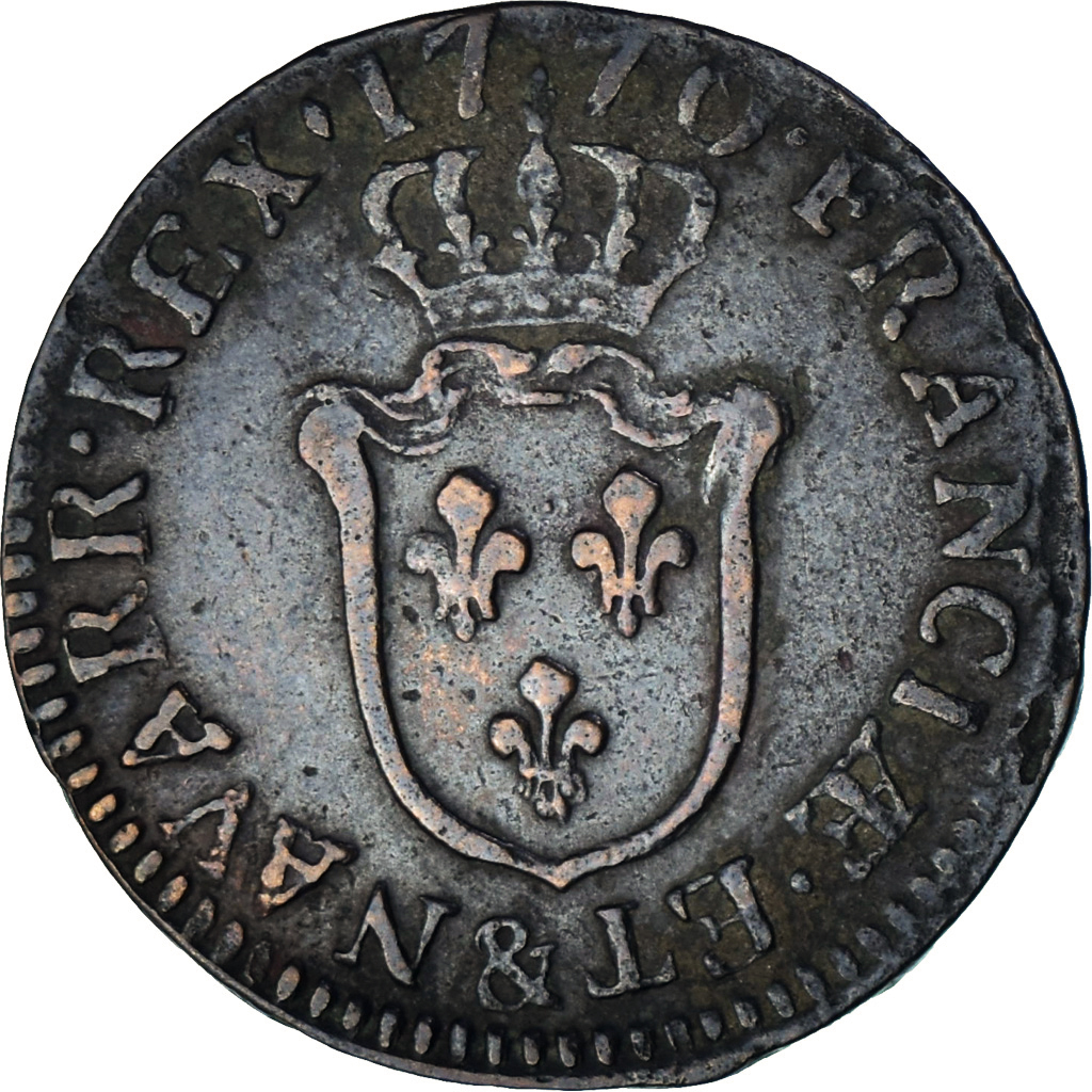 Coin, France, Louis XV, 1/2 Sol d'Aix, 1770, Aix, , Copper