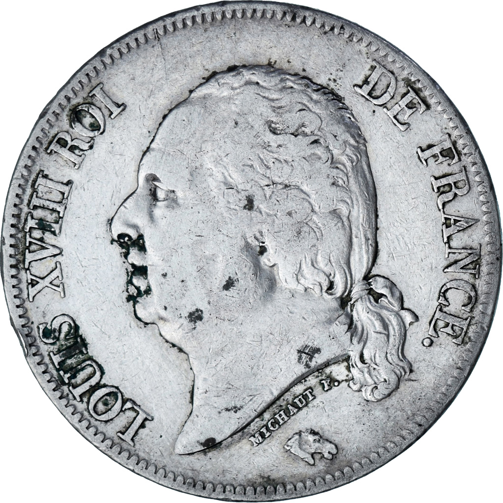 Coin, France, Louis XVIII, 5 Francs, 1816, Toulouse, , Silver