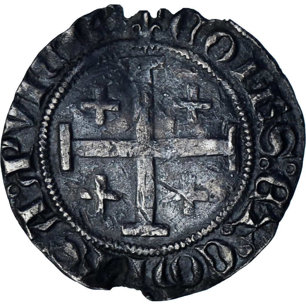 Coin, France, Louis Ier de Tarente et Jeanne de Naples, 1/2 Gros, ND