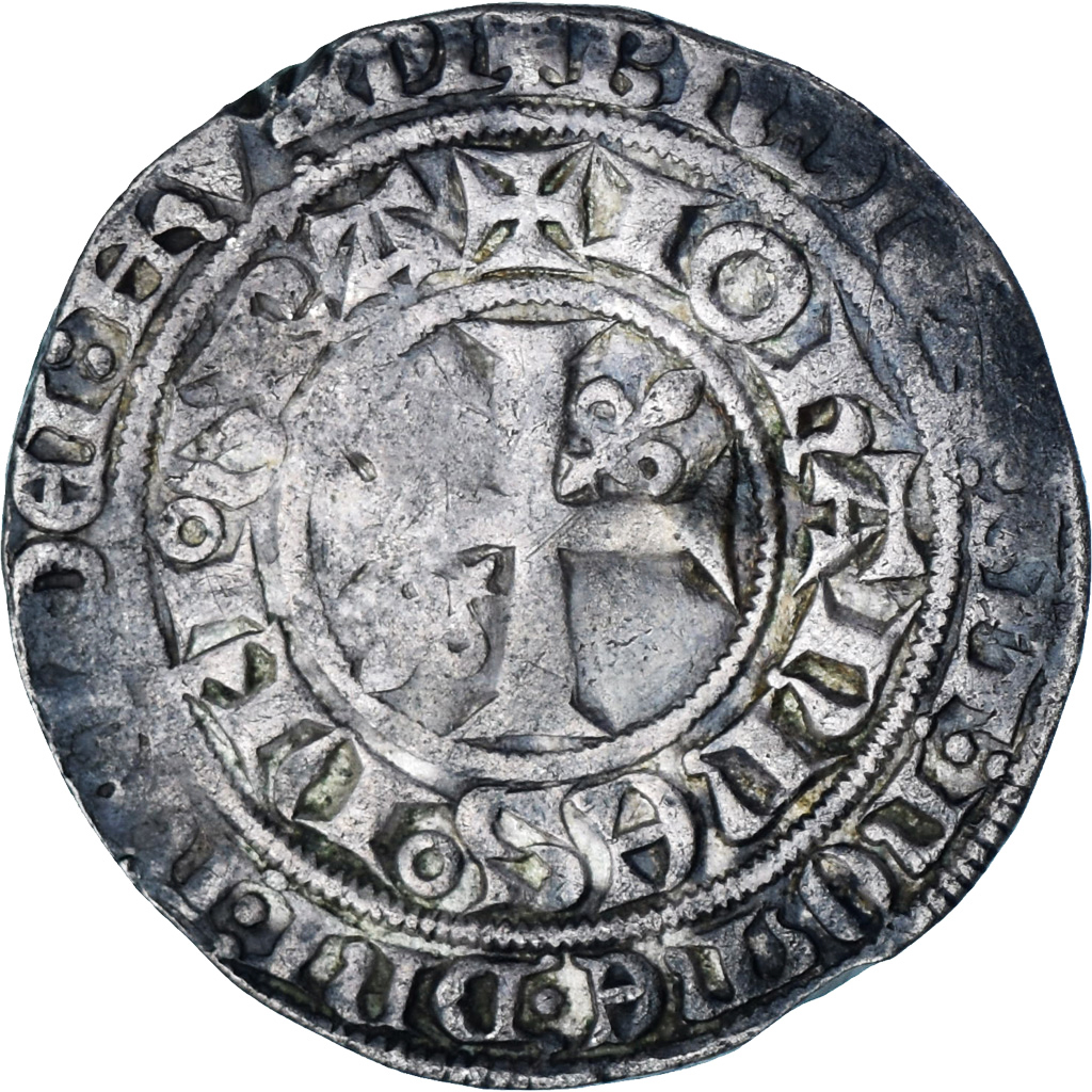 Coin, France, Jean II le Bon, Gros blanc à la couronne, 1357, VF