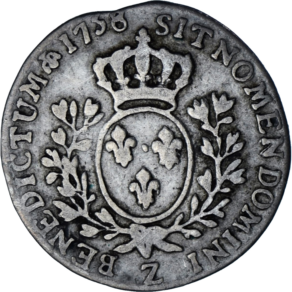 France, Louis XV, 1/10 Écu au bandeau, 1758, Grenoble, Silver, 