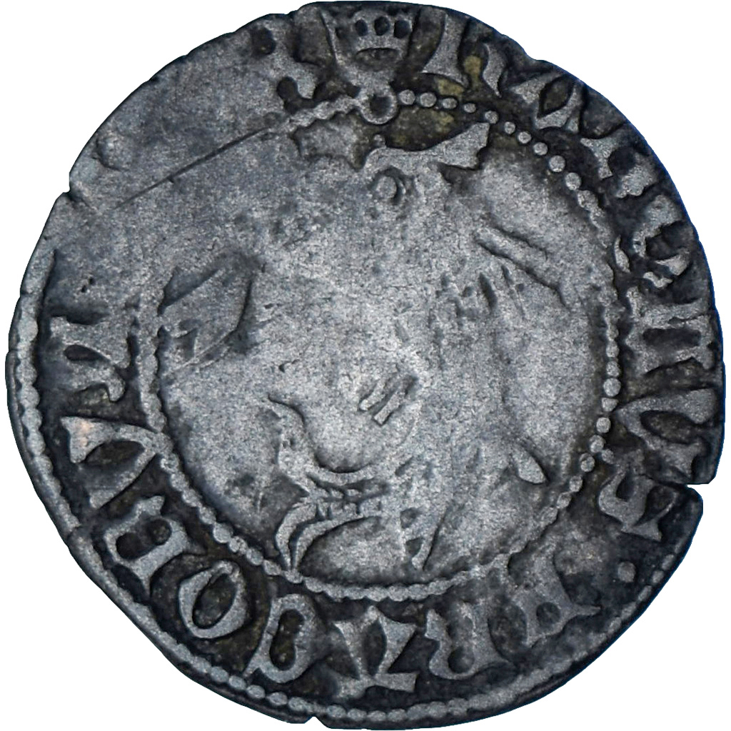 Moneta, Francia, Charles VIII, Liard au dauphin, Undefinied mint, MB+, Argento