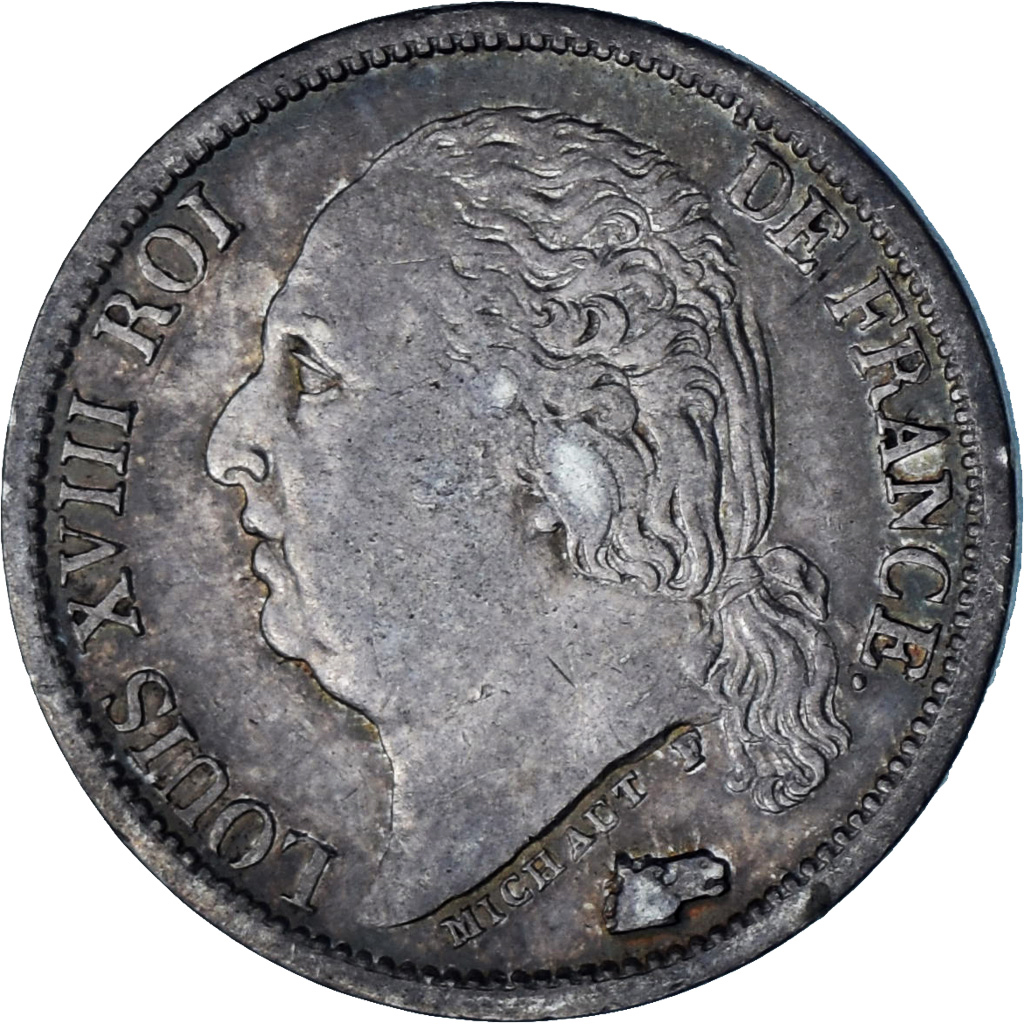 Coin, France, Louis XVIII, 1/2 Franc, 1822, Paris, , Silver, KM:708.1
