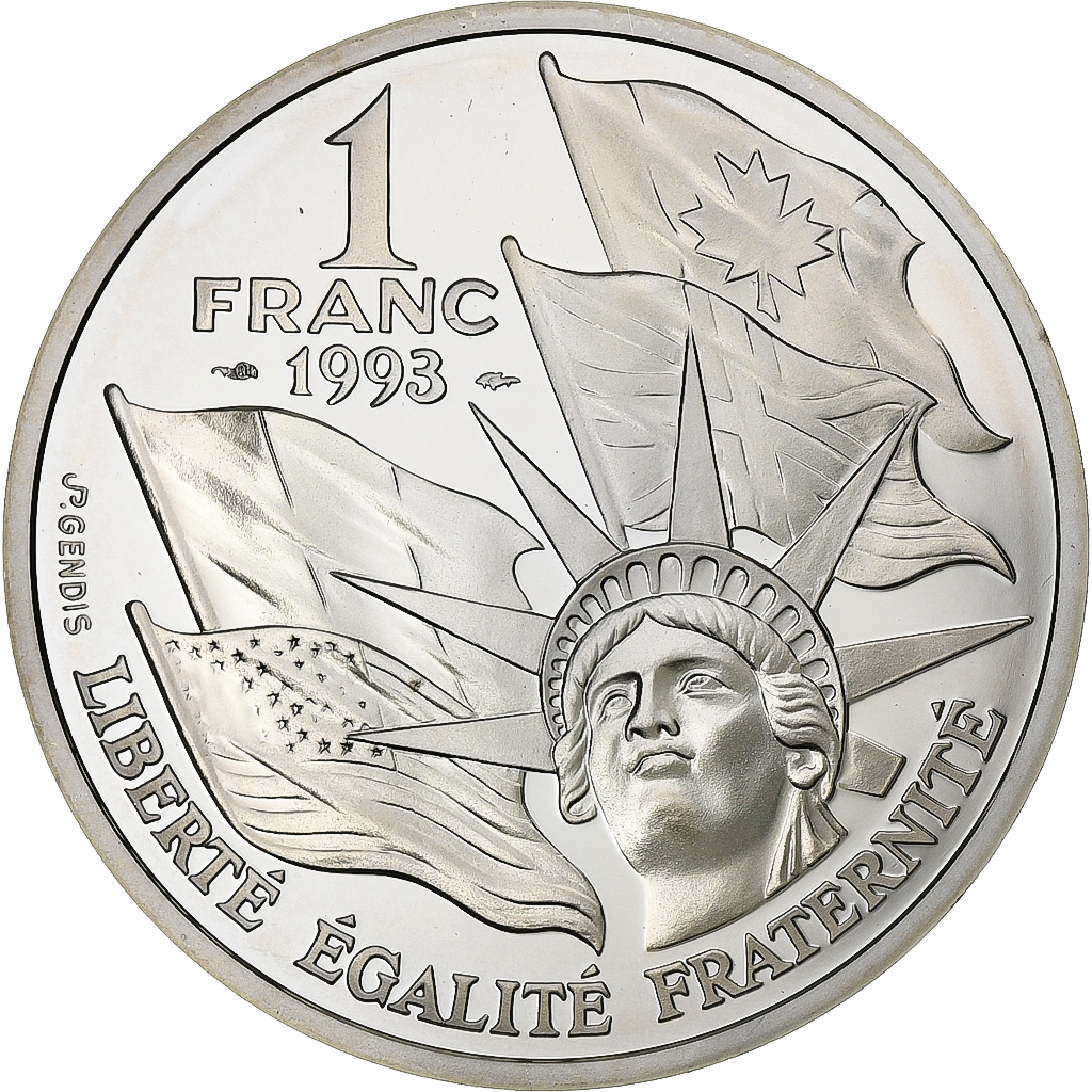 France, Franc, Débarquement allié, 1993, Monnaie de Paris, BE, Silver