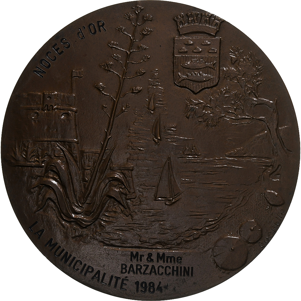 France, Medal, Mariage, Noces d'Or, Seyne-sur-mer, 1984, Quérolle, 