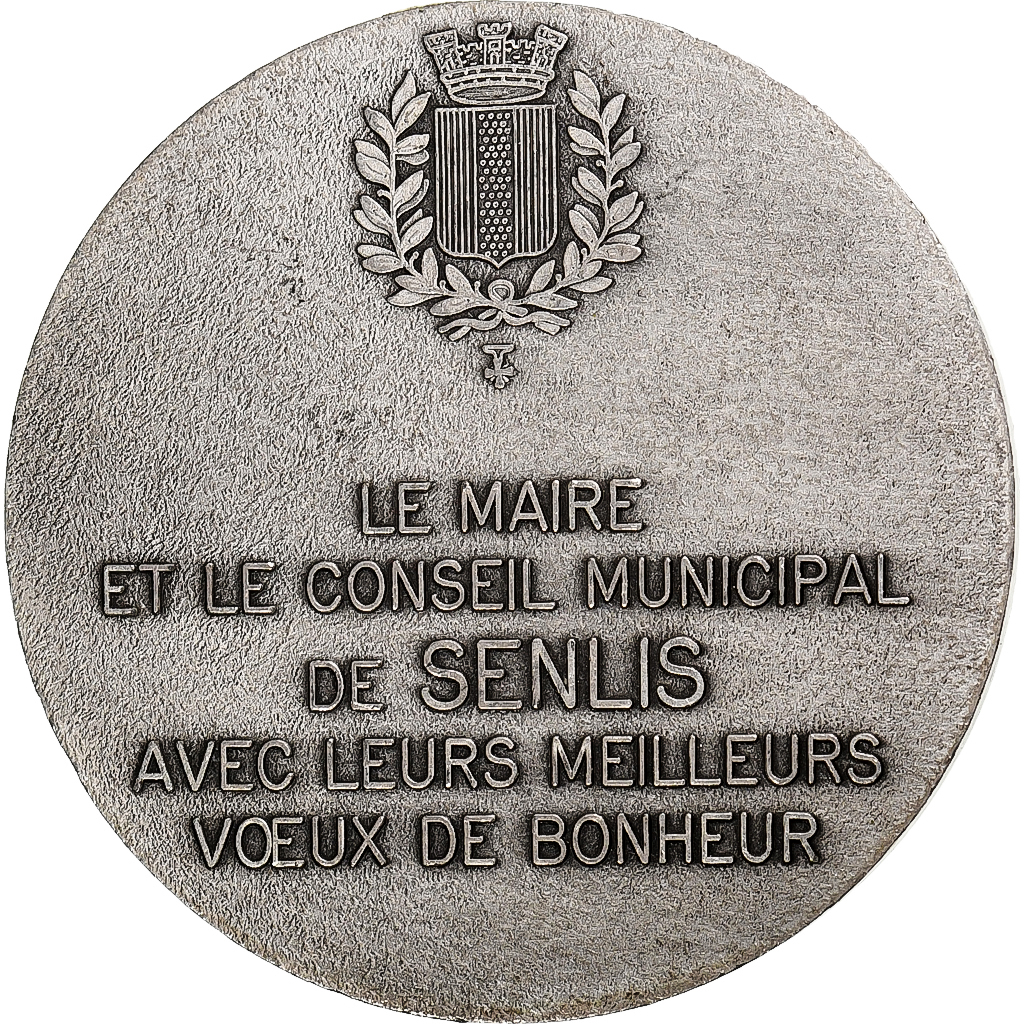 France, Medal, Mariage, Senlis, Drago, , Silvered bronze