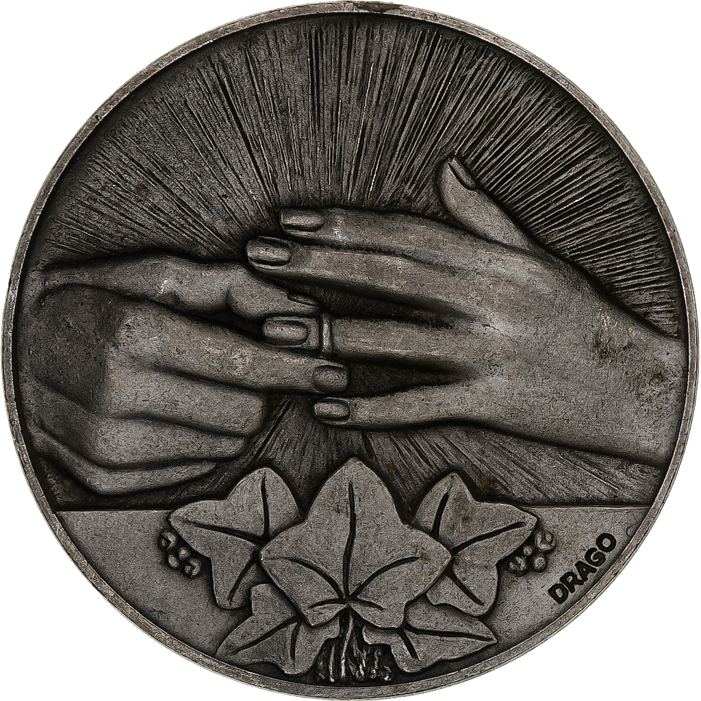 France, Medal, Mariage, Basse Terre, Drago, , Silvered bronze