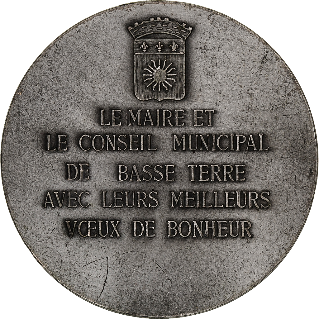 France, Medal, Mariage, Basse Terre, Drago, , Silvered bronze