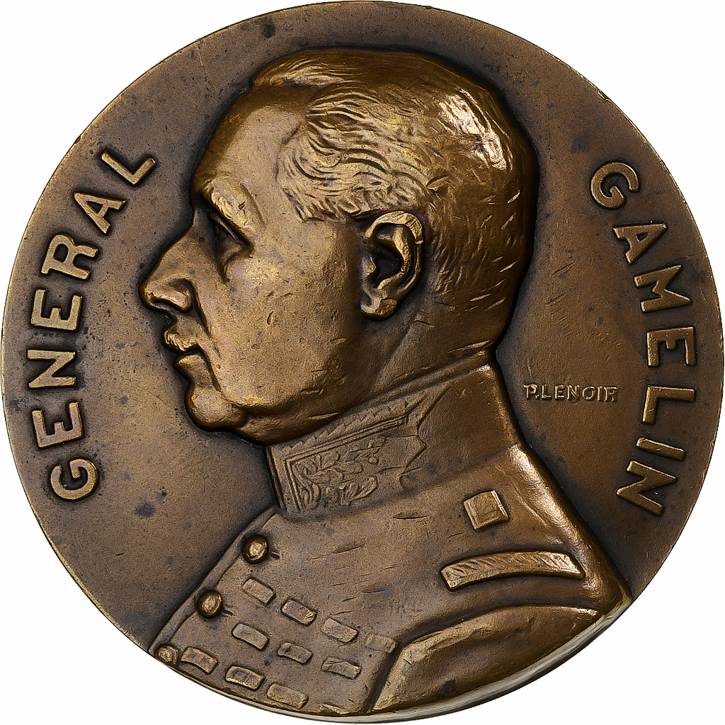 France, Medal, Guerre, Général Gamelin, Bronze, Lenoir, 