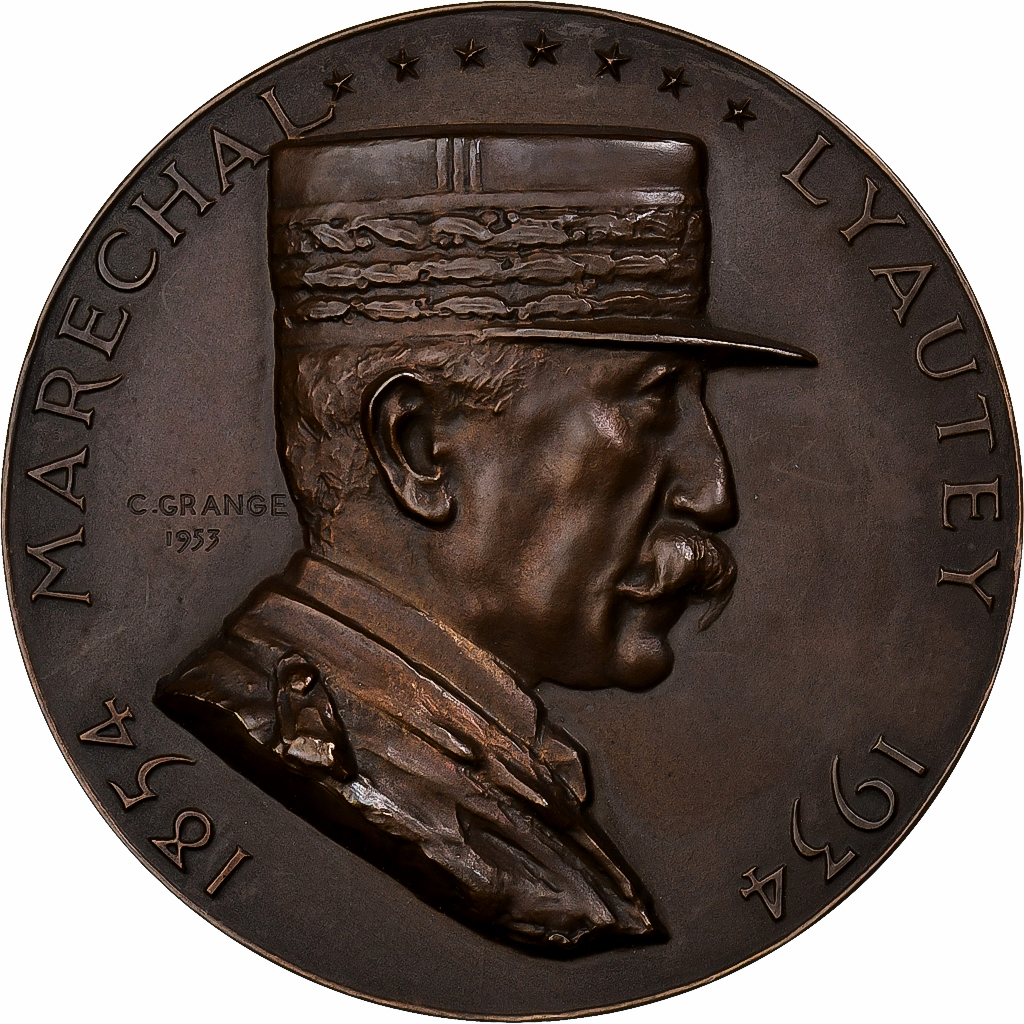 France, Medal, Comité Centrale du Centenaire, Maréchal Lyautey, 1954, Bronze