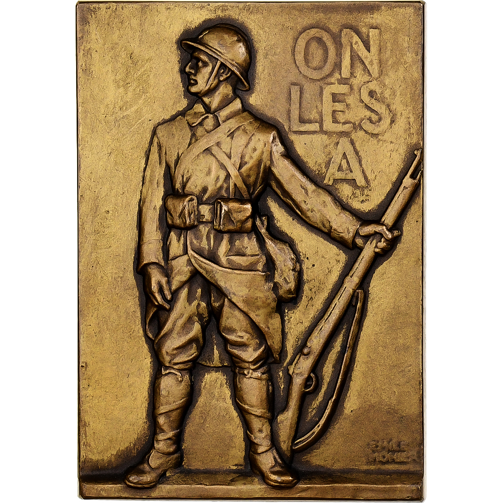 France, Medal, Libération de Strasbourg, 1918, Bronze, Monier, 