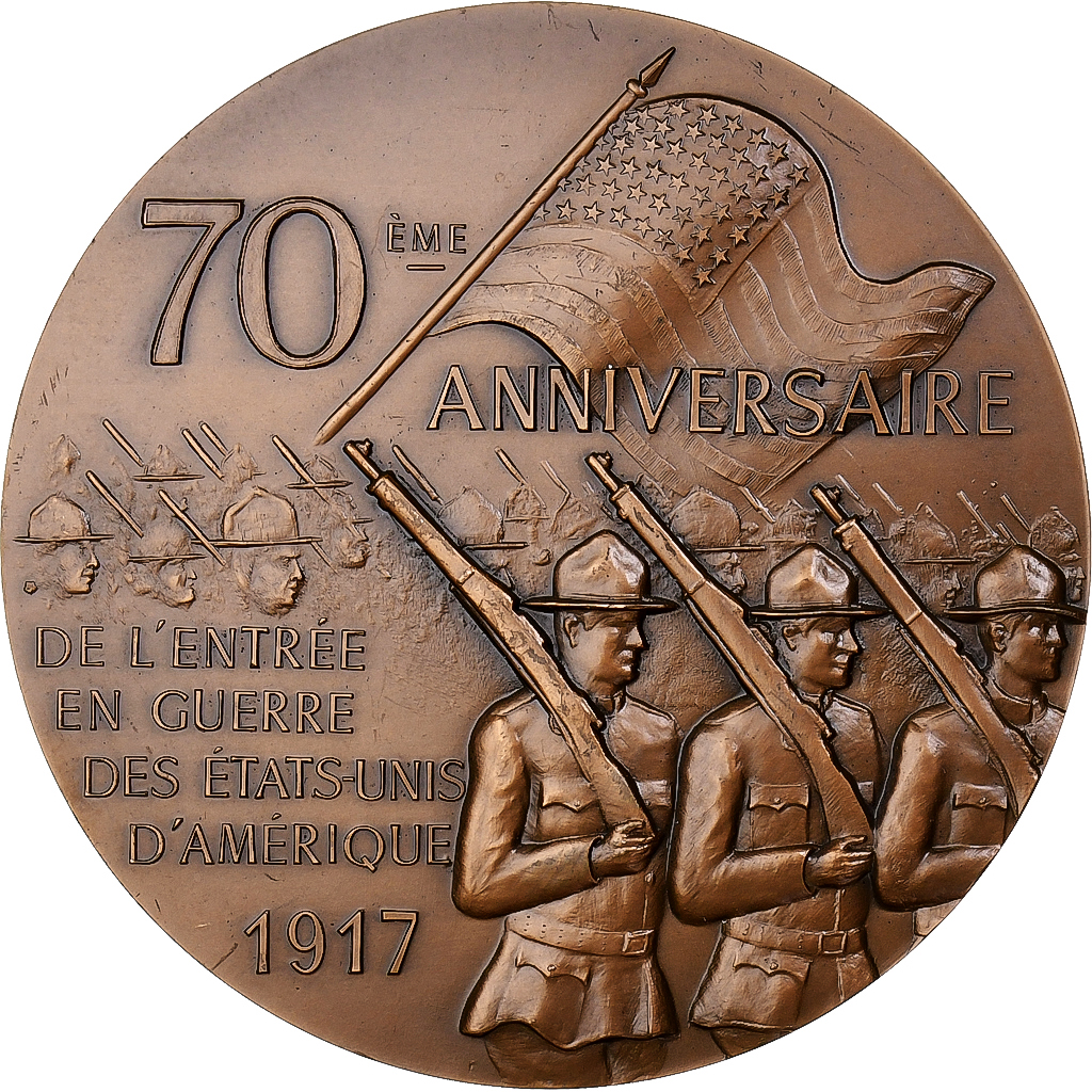 France, Medal, 70ème Anniversaire de l'Entrée en Guerre des Etats-Unis