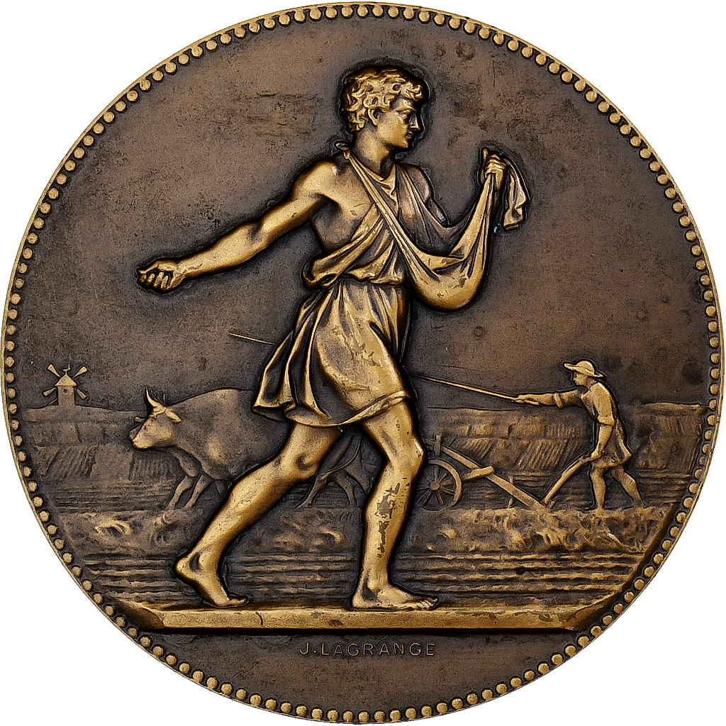France, Medal, Associations Agricoles, République française, Bronze, Lagrange