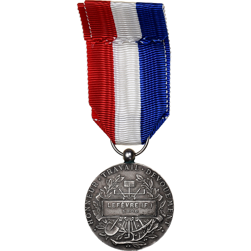 France, Ministère de l'Intérieur, Honneur et Travail, Medal, 1908