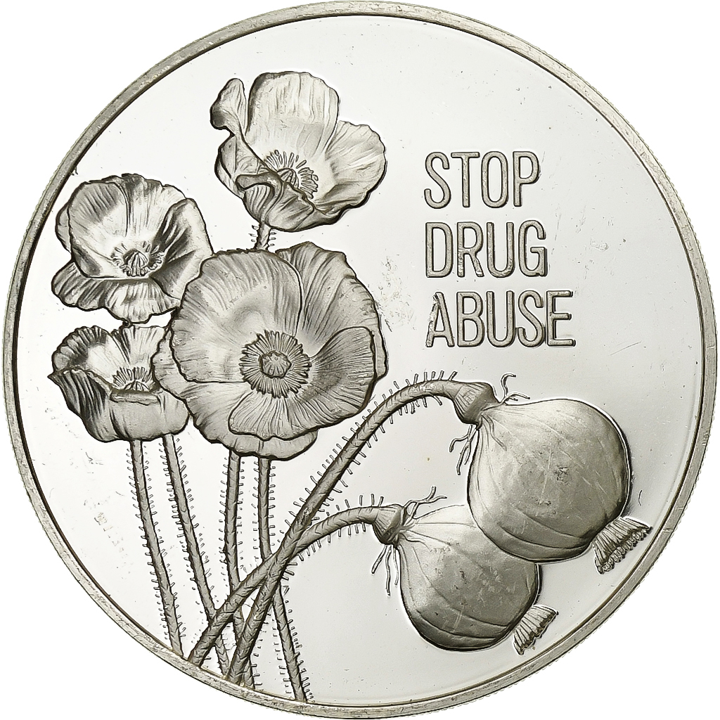 France, Medal, Nations Unies, Stop Drug Abuse, 1973, Silver, 