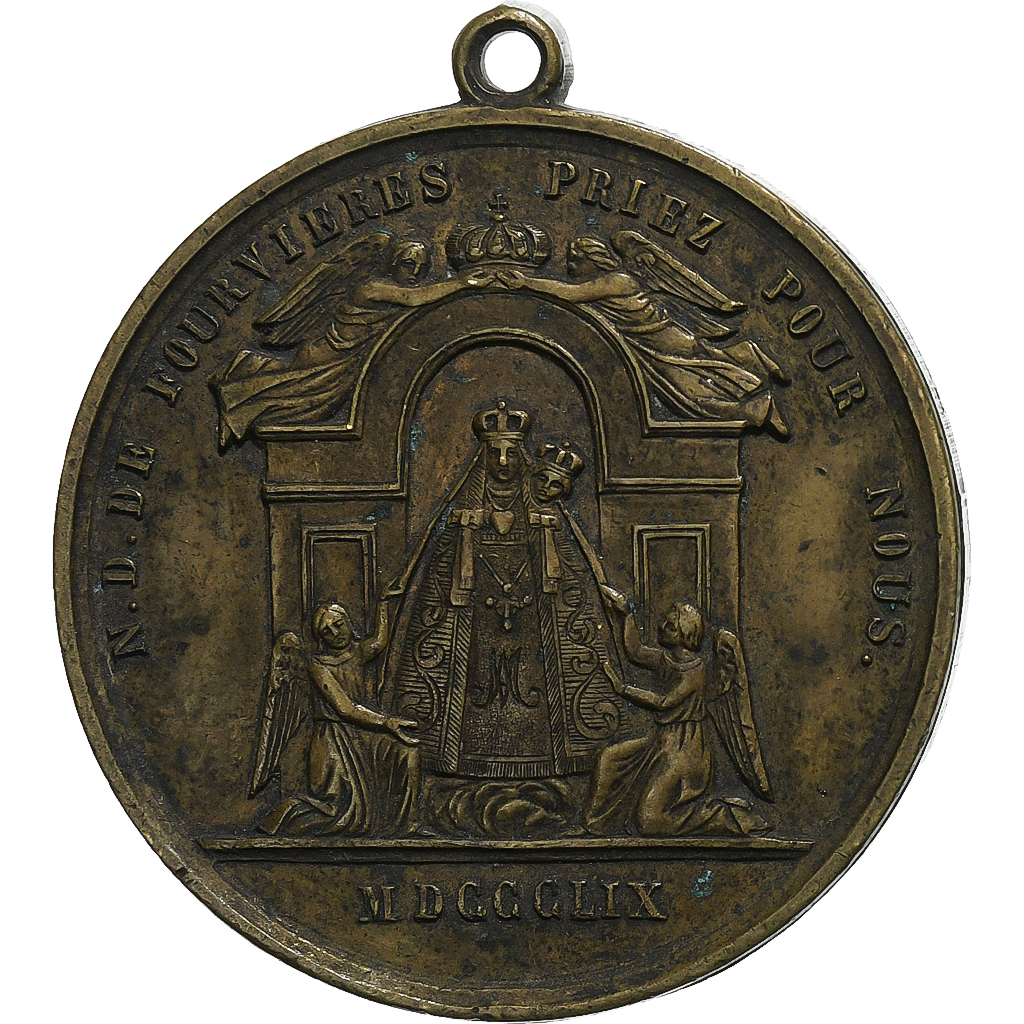 France, Medal, Confrérie du Rosaire Vivant, 1859, Copper, Penin, 