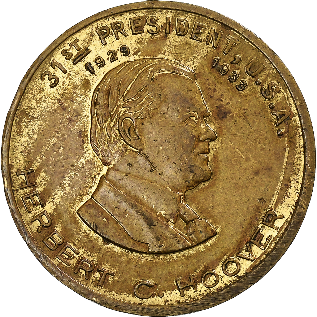 United States of America, Medal, Herbert Hoover, Brass, 