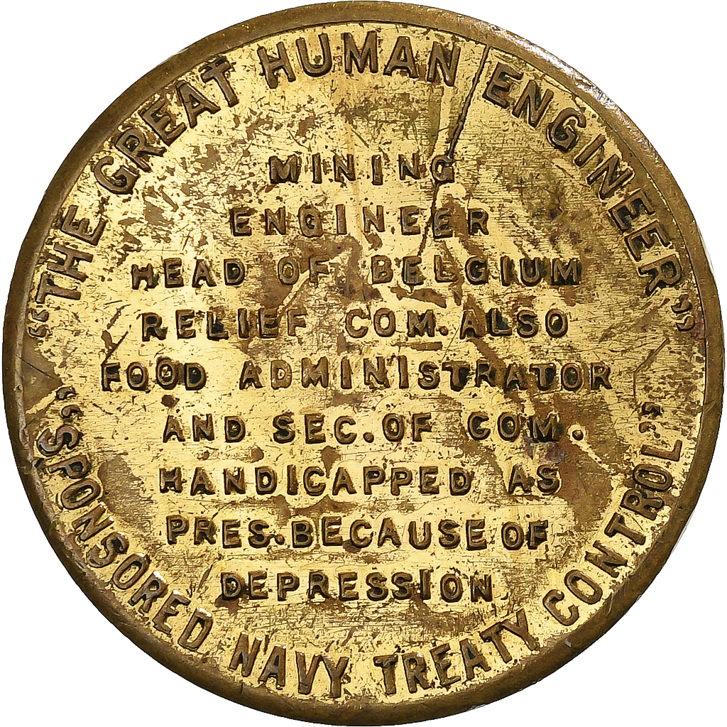 United States of America, Medal, Herbert Hoover, Brass, 