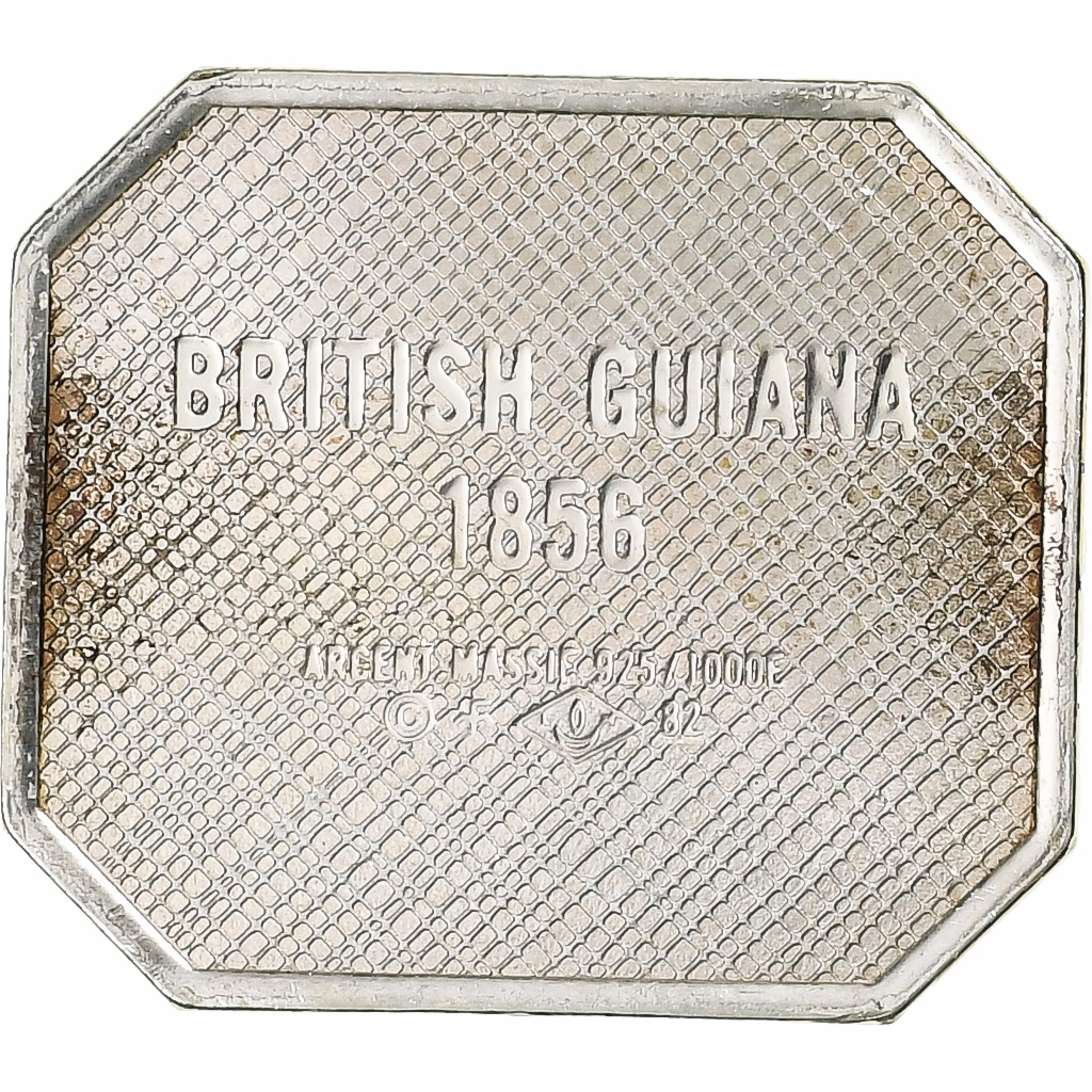 France, Timbre, British Guiana, Silver, 