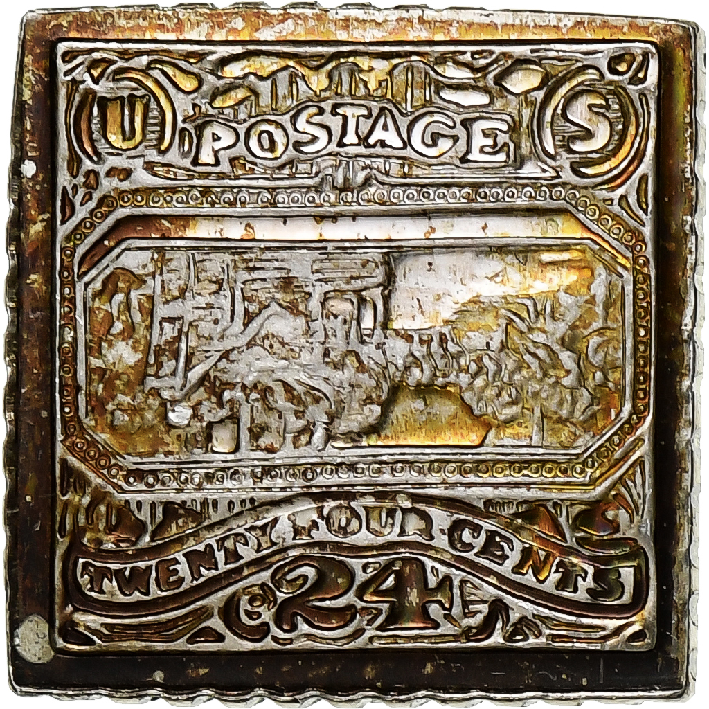 France, Timbre, U.S Postage 24 Cents, Silver, 