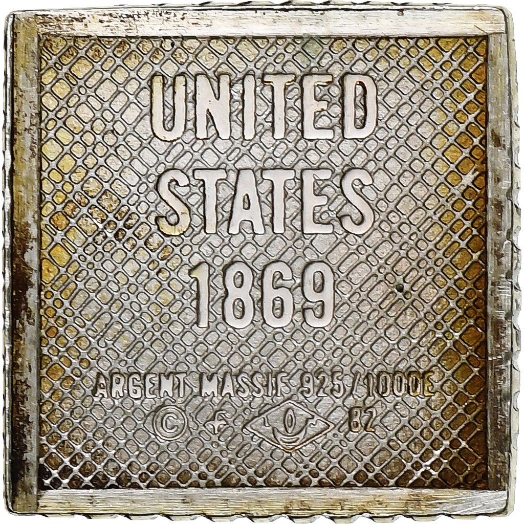 France, Timbre, U.S Postage 24 Cents, Silver, 