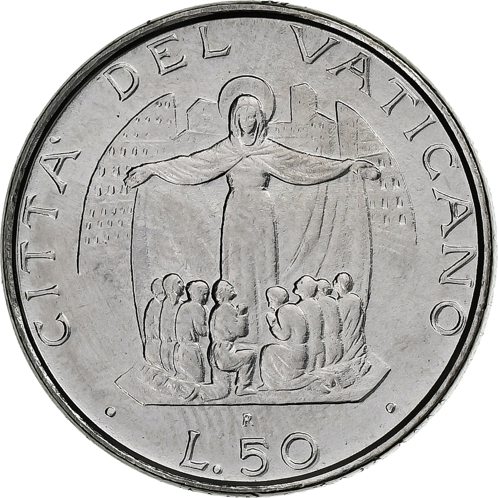 VATICAN CITY, John Paul II, 50 Lire, 1987, FDC, Stainless Steel, 