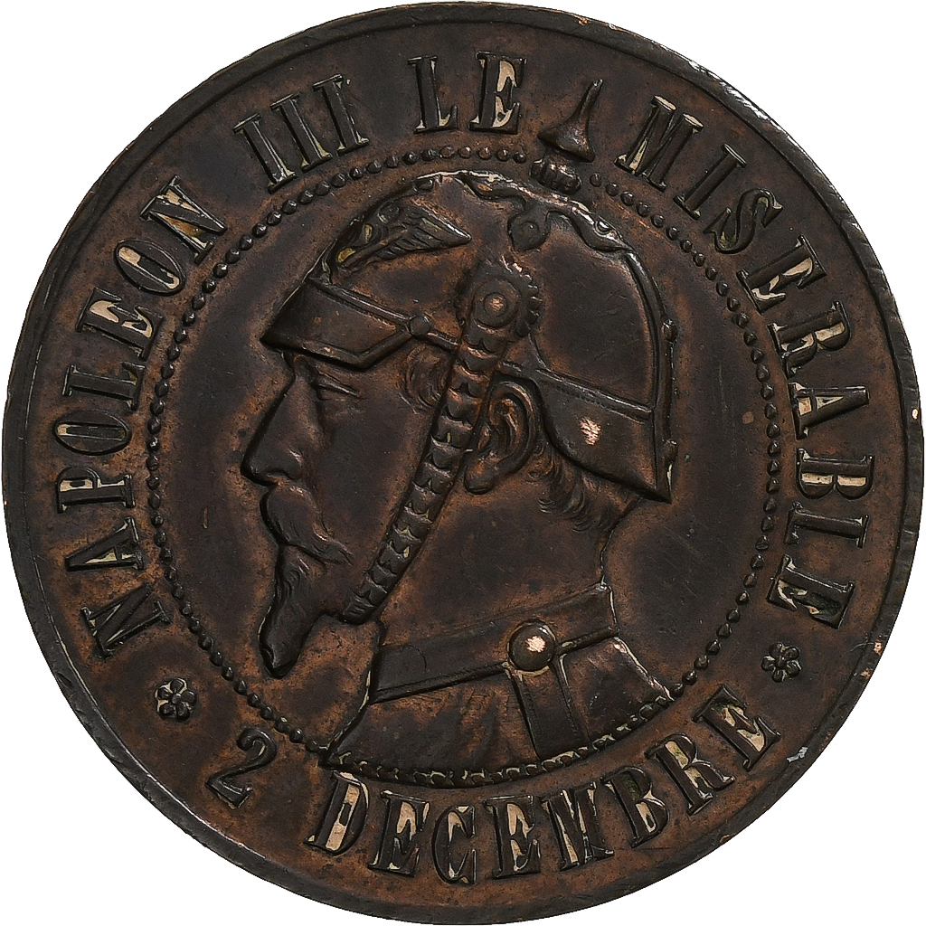 France, 10 Centimes, 1870, Sedan, Satirique, Bronze, 