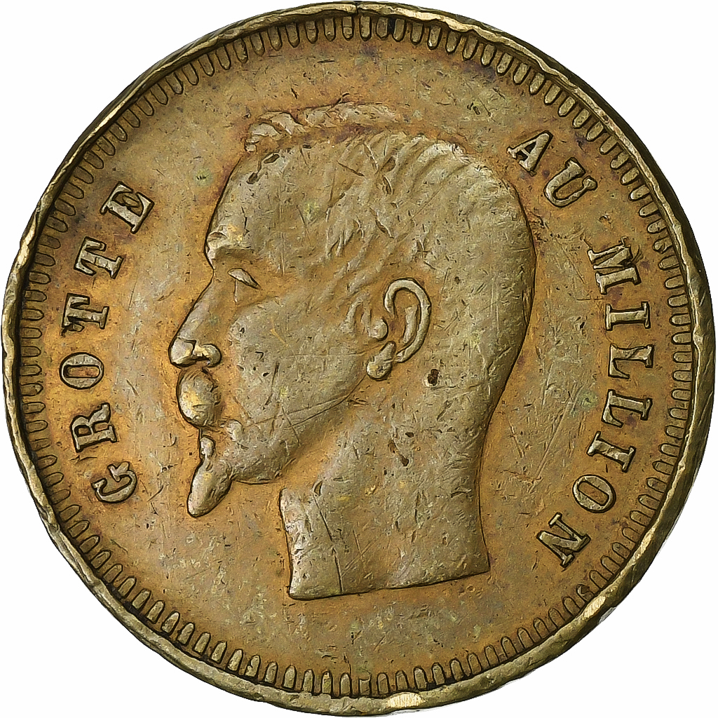 France, Token, Napoléon III, Jeu, La Grotte au Million, Brass, 