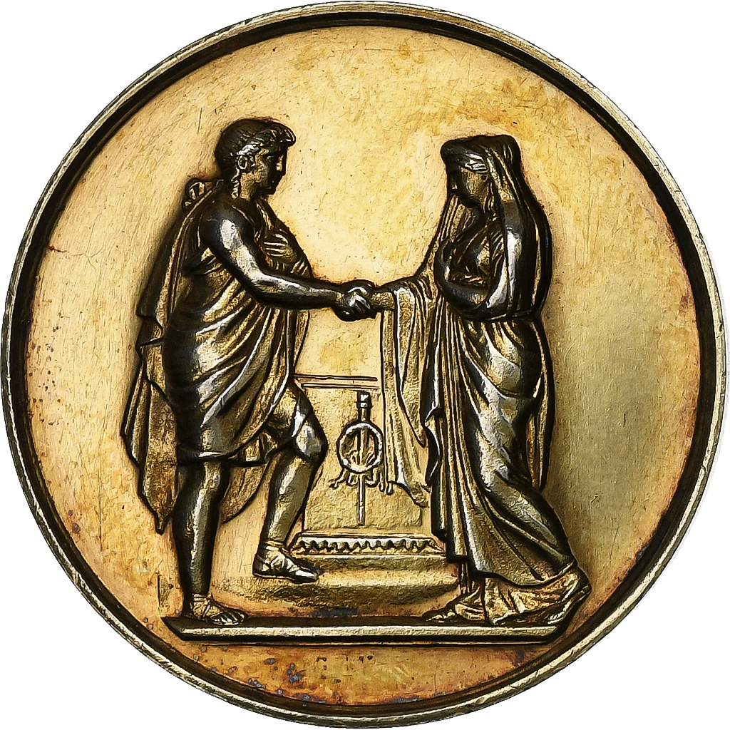 France, Medal, Noces, Mariage, Religion, Vermeil, 