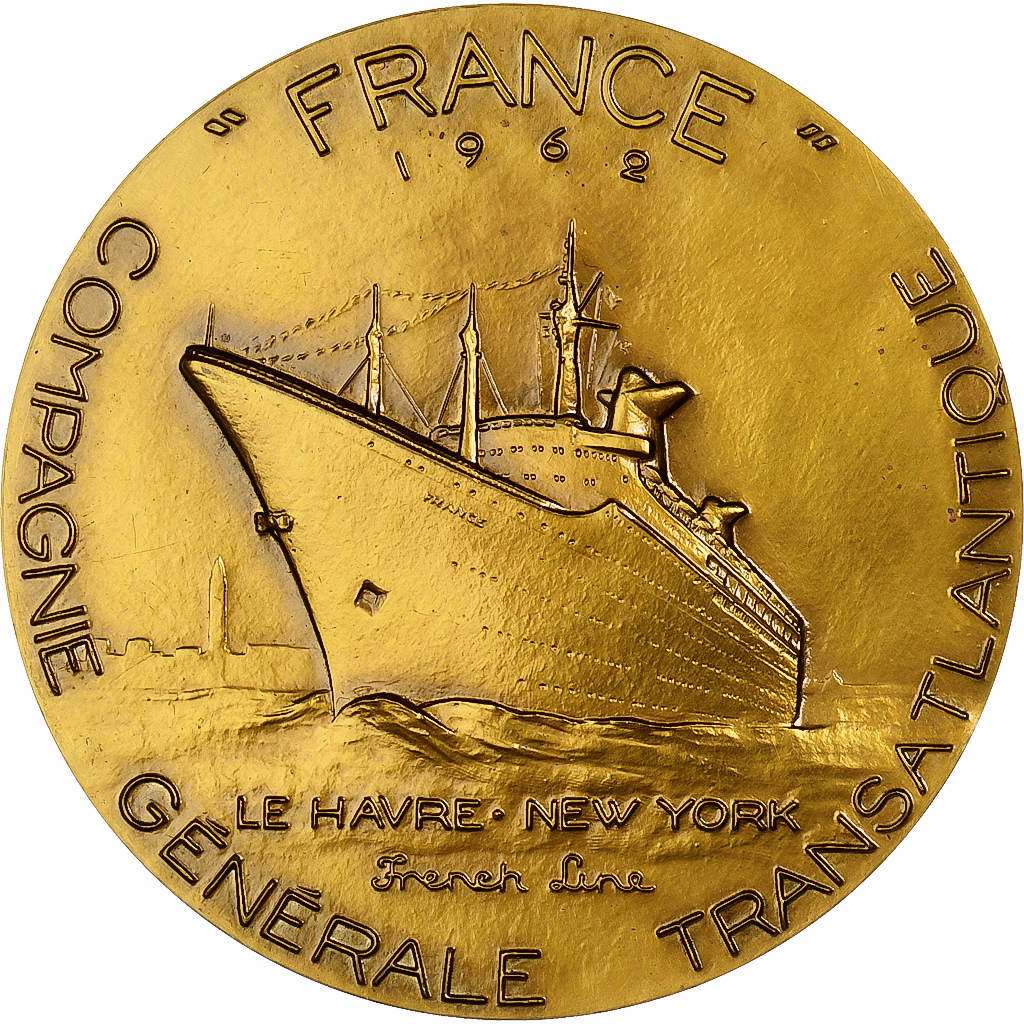 France, Medal, Compagnie Générale Transatlantique, France, 1962, Bronze