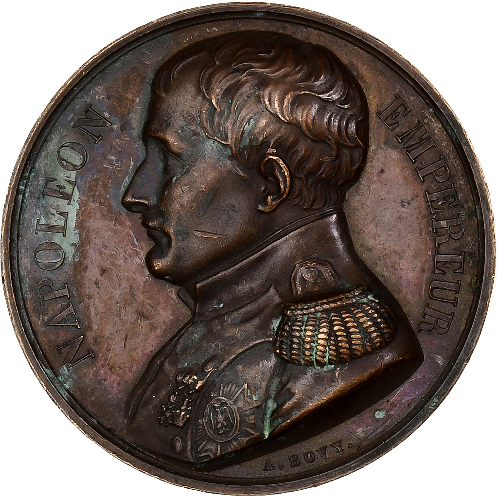 France, Medal, Napoléon Ier, Mémorial de Saint Hélène, 1815, Copper, Bovy