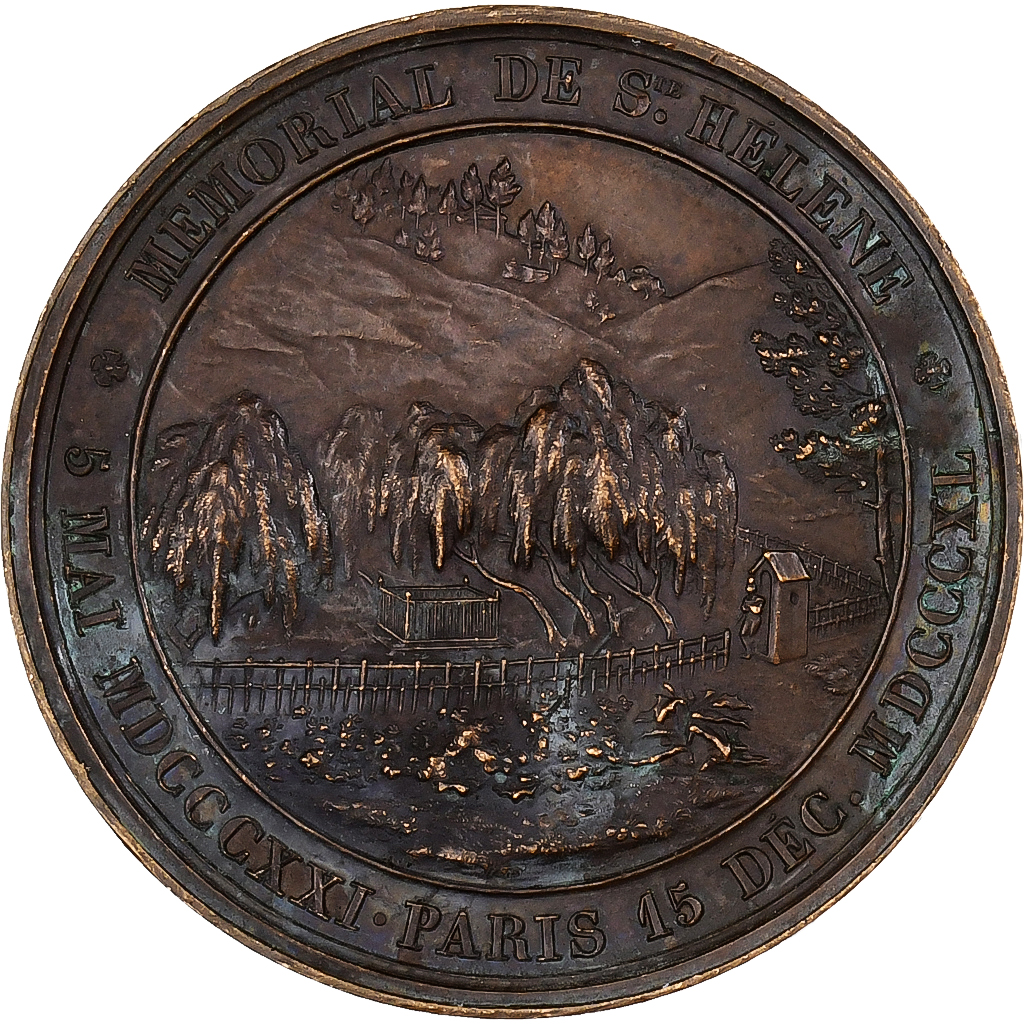 France, Medal, Napoléon Ier, Mémorial de Saint Hélène, 1815, Copper, Bovy