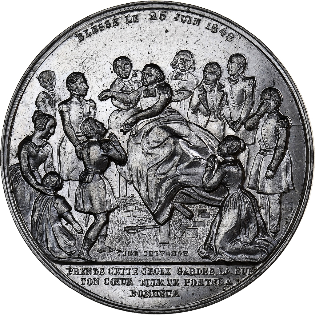 France, Medal, Mort de l'Archevêque Le Bon Pasteur, (1848-1852), Tin, 