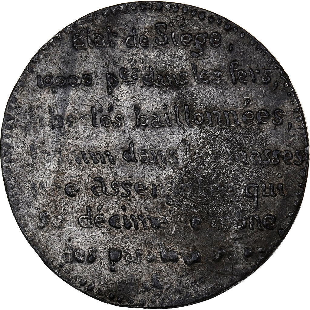France, Medal, Etat de Siège, 1848, Tin, 