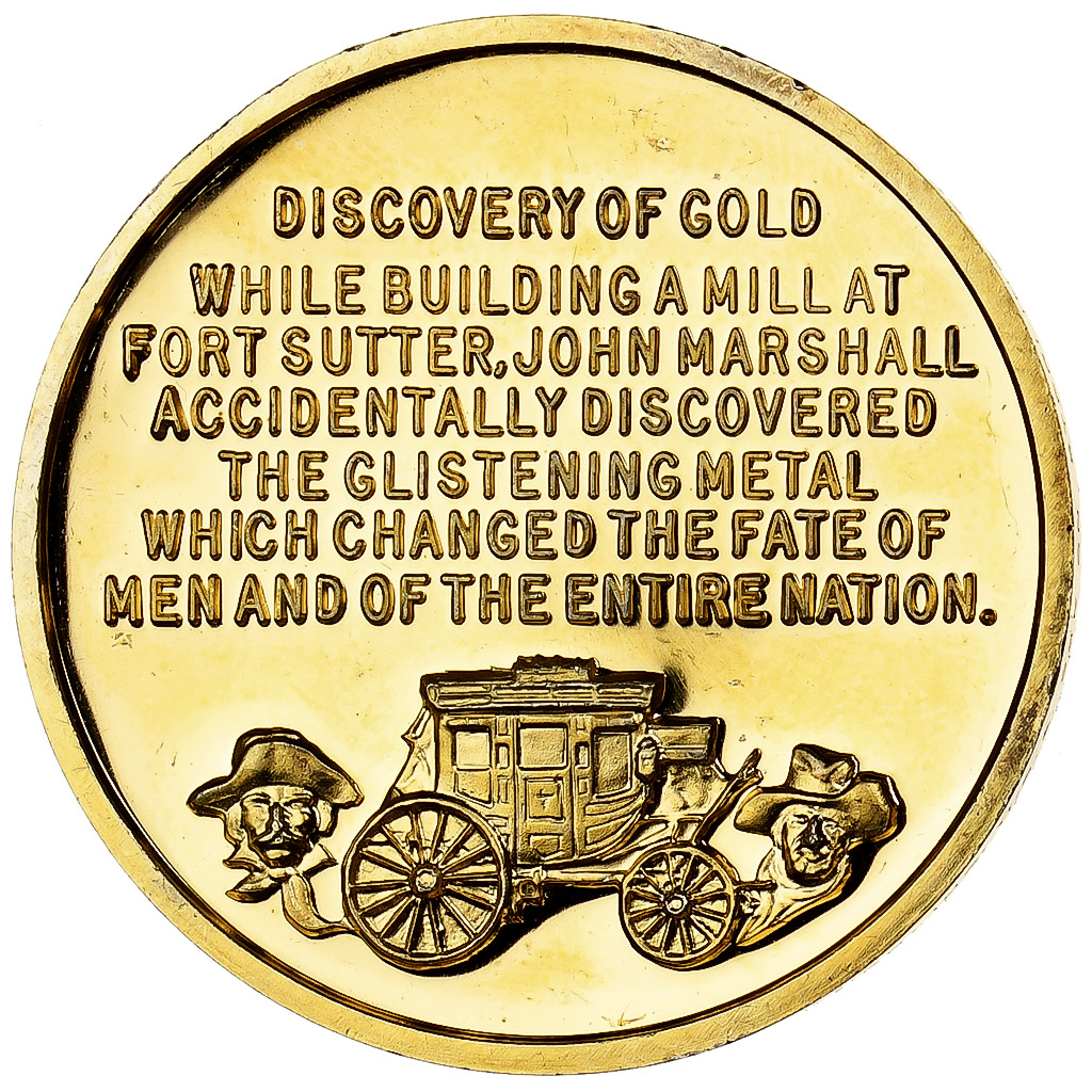 United States of America, Medal, Discovery of Gold, 1972, Vermeil, 