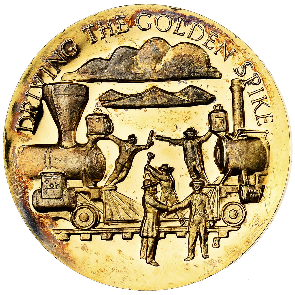 United States of America, Medal, Driving the Golden Spike, 1972, Vermeil, 
