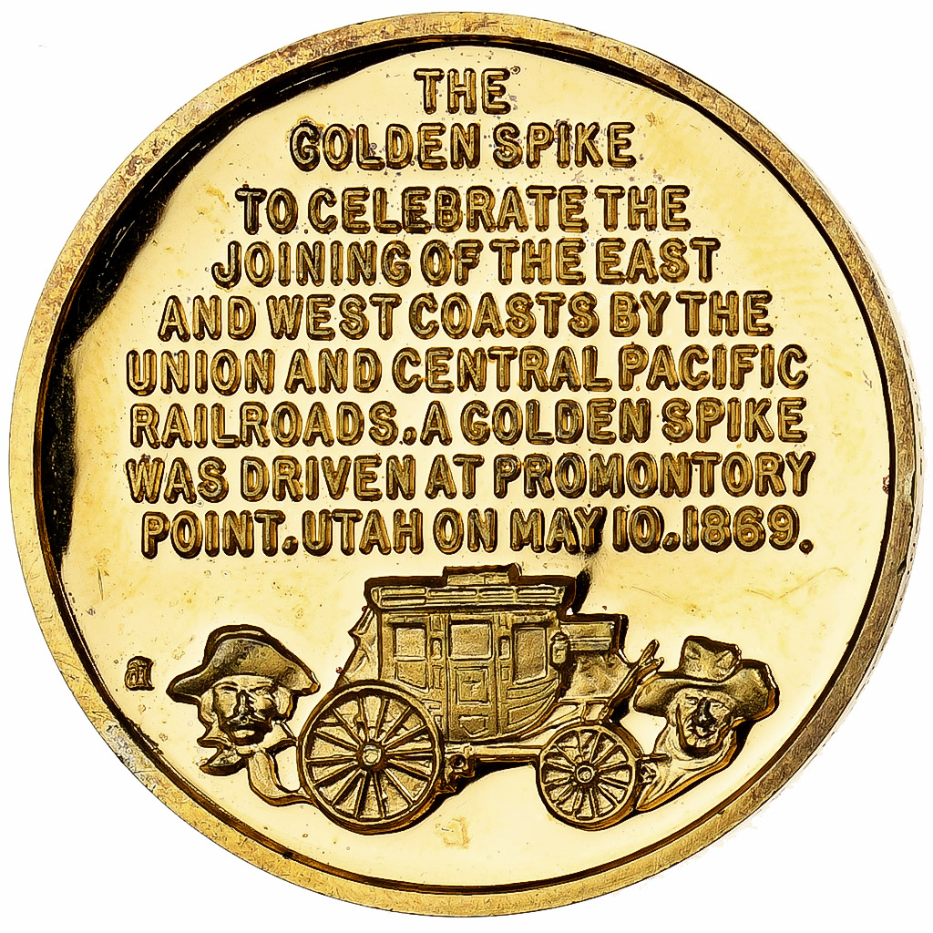 United States of America, Medal, Driving the Golden Spike, 1972, Vermeil, 