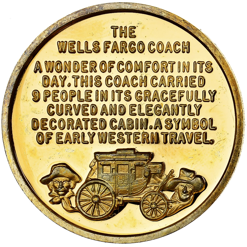 United States of America, Medal, Wells Fargo Coach, 1972, Vermeil, 