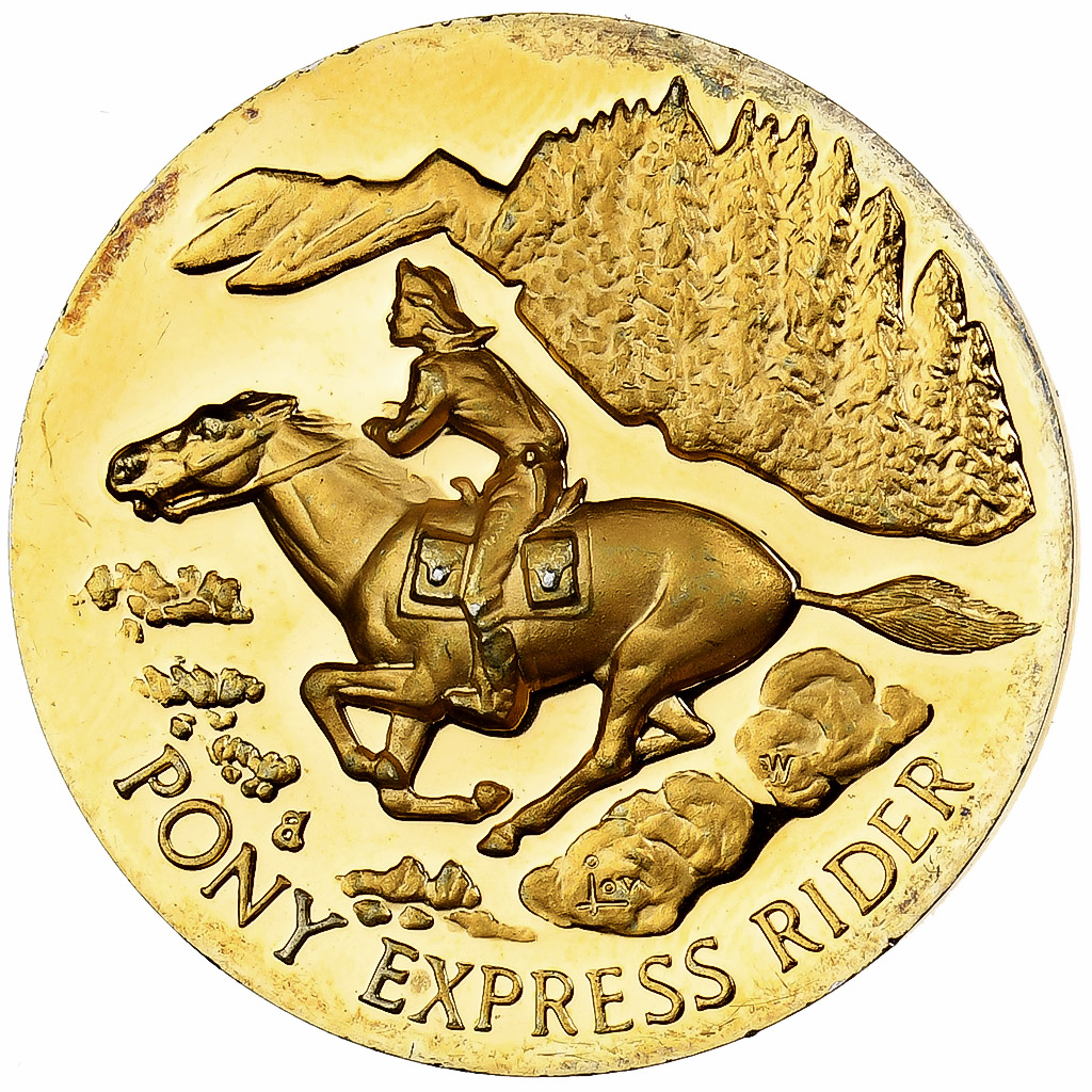 United States of America, Medal, Pony Express Rider, 1972, Vermeil, 