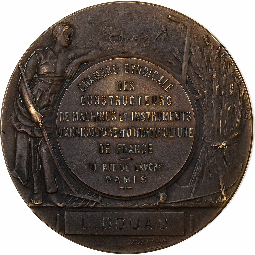 France, Medal, Chambre Syndicale des Constructeurs de Machines agricoles