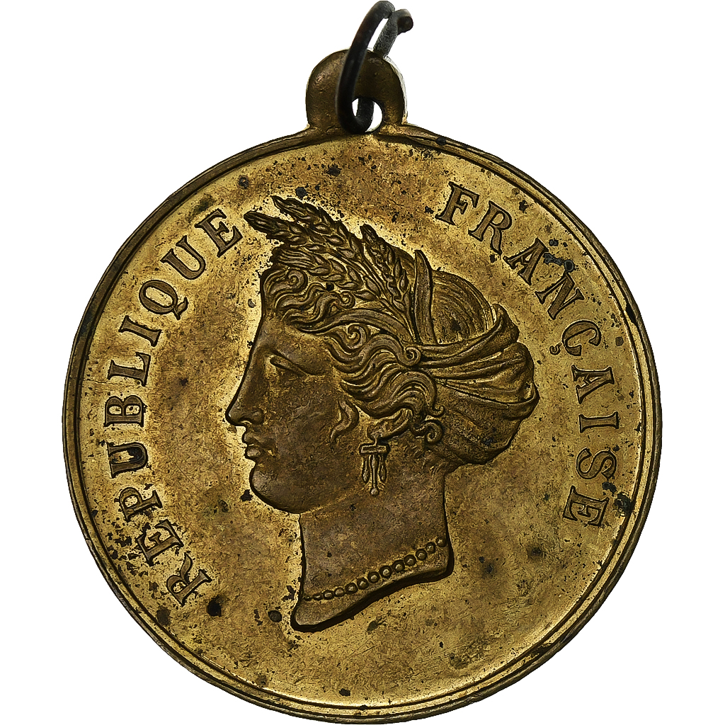 France, Medal, Inauguration de la Place Thiers à Verneuil, 1878, Brass